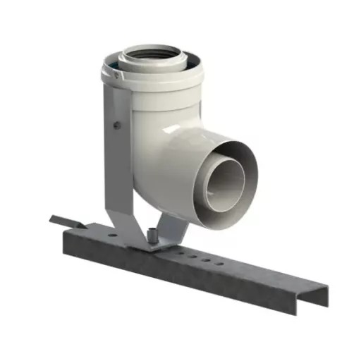 Tricox PABK50 koncentrikus 87°-os bekötő könyök PPs/alu 60/100 mm fém tartósínnel
