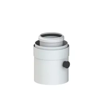 Tricox PAKL60C koncentrikus kondenzátum leválasztó, fehér PPs/alu cső 80/125 mm, oldalsó csatlakozóval