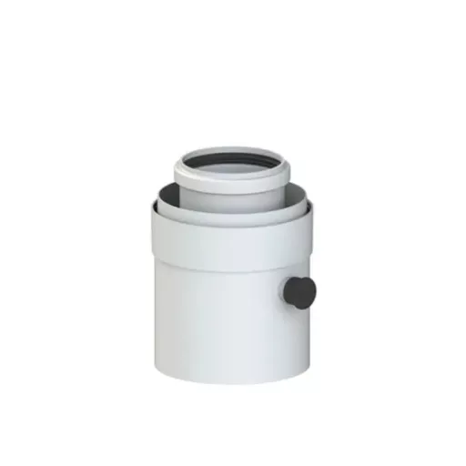 Tricox PAKL60C koncentrikus kondenzátum leválasztó, fehér PPs/alu cső 80/125 mm, oldalsó csatlakozóval