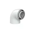 Tricox PAKÖ601C koncentrikus könyök 87°, PPs/alu 80/125 mm, fehér füstgázelvezető idom