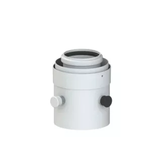 Tricox PAMP50C koncentrikus mérőpont PPs/alu 60/100 mm, fehér adapter oldalsó mérőcsonkokkal