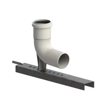 Tricox PBK90 egyfalú PPs bekötő könyök 160 mm, tartósínnel, tokos csatlakozással