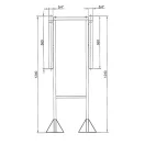 Peró Gáz T4 horganyzott előkerti gázmérő alépítmény méretrajza, 1240 mm magasság és 5/4" csatlakozás jelöléssel