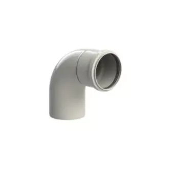 Tricox PKÖ801 egyfalú PPs könyök 87° 110 mm, szürke műanyag füstcső idom tokos véggel
