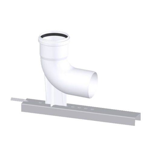 TRICOX PRBK20 egyfalú bekötő könyök rövidített tartó sínnel PPs 80 mm