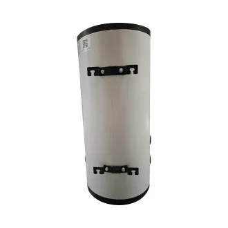 CONCEPT Inox 150 literes puffertároló álló, henger alakú fehér tartály, Concept logóval
