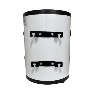 Concept Inox 40 literes puffertároló fehér tartály 1-1/2" és 1/2" csatlakozó csonkokkal, elölnézet