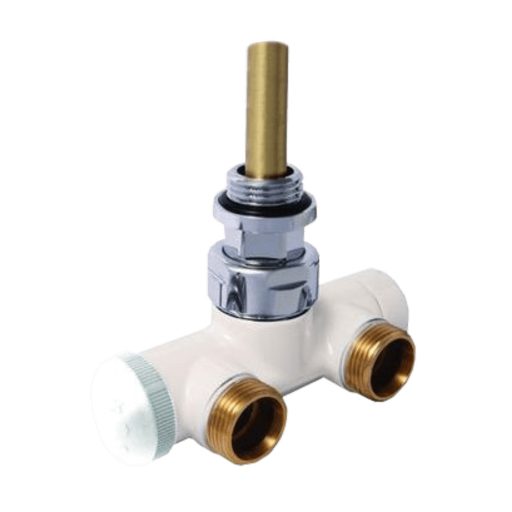 X HERZ VUA-50-1R-Design termosztatikus radiátorszelep,egycsöves, sarok, fehér,1/2"