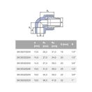 EKOPLASTIK PP-R 90° süthető könyök idom fém menettel, 20 mm x 1/2" K
