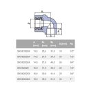 EKOPLASTIK PP-R 90° süthető könyök idom fém menettel, 25 mm x 3/4" B
