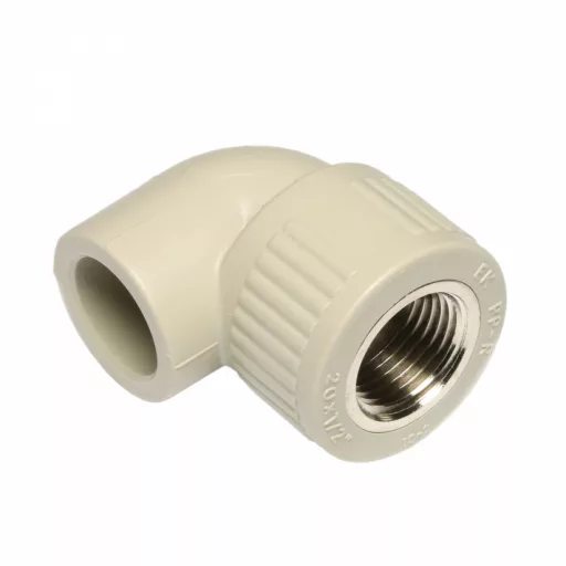 EKOPLASTIK PP-R 90° süthető könyök idom fém menettel, 32 mm x 1" B
