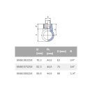 EKOPLASTIK PP-R süthető nyereg idom fém menettel, 90 mm x 3/4" K
