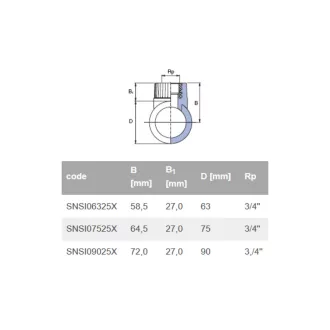  EKOPLASTIK PP-R süthető nyereg idom fém menettel, 63 mm x 3/4" B
