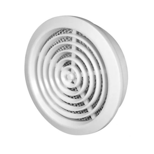 Awenta T76 műanyag kerek szellőzőrács rovarhálóval ajtóba, vagy bútroba fehér színben, 80mm