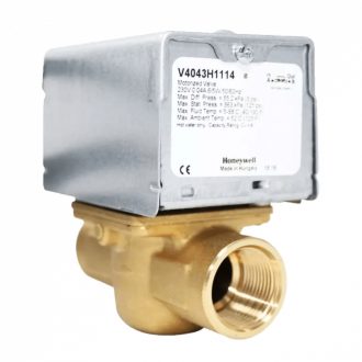   HONEYWELL motoros zónaszelep, kétjáratú, segédkapcsolóval, kvs=8.6, 230V, 1"BB