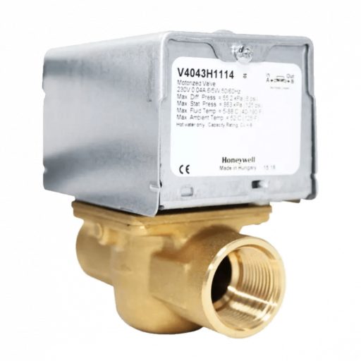 HONEYWELL motoros zónaszelep, kétjáratú, segédkapcsolóval, kvs=8.6, 230V, 1"BB