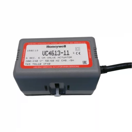 Honeywell VC4613-11 állítómotor szürke házzal, csatlakozókábellel és címkével