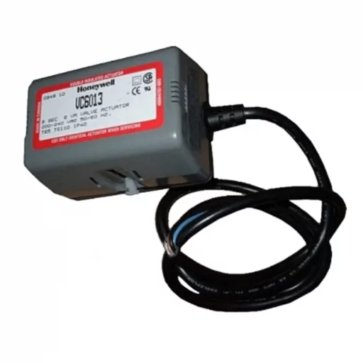 Honeywell VC6013 szürke szelepmozgató fekete csatlakozókábellel, 230V SPDT állítómotor