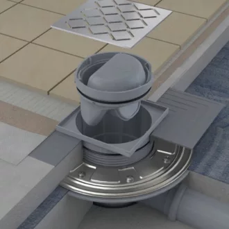 RAVAK SN501 padlóösszefolyó négyzet alakú inox ráccsal, cikcakk mintás, 10x10 cm