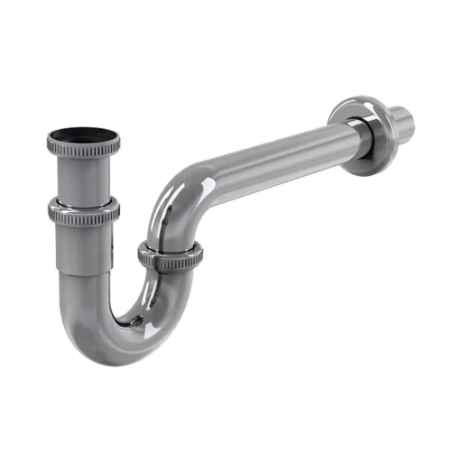 Krómozott U alakú mosdószifon 5/4" csatlakozással, oldalnézeti termékfotó