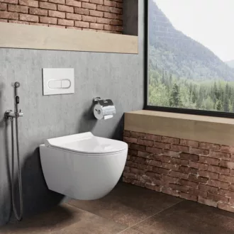 RAVAK Chrome ovális WC nyomólap matt króm, két gombos vízöblítéssel
