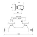 X RAVAK Termo TE 032.00/150 termosztátos zuhany csaptelep zuhanyszett nélkül