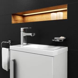 RAVAK Chrome CR 012.00 króm mosdó csaptelep egykaros, oldalnézetből