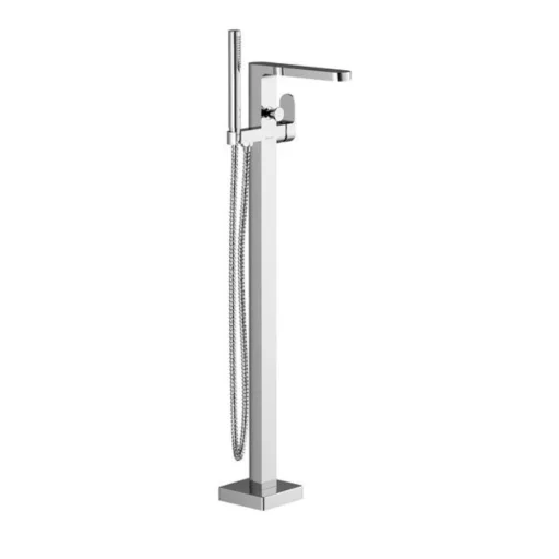 RAVAK Chrome CR 080.00 padlón álló kád csaptelep krómozott, szögletes zuhanyszettel