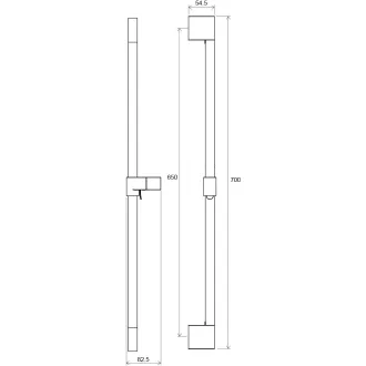   RAVAK Chrome CR 974.00 zuhanytartó rúd, állítható, 700mm