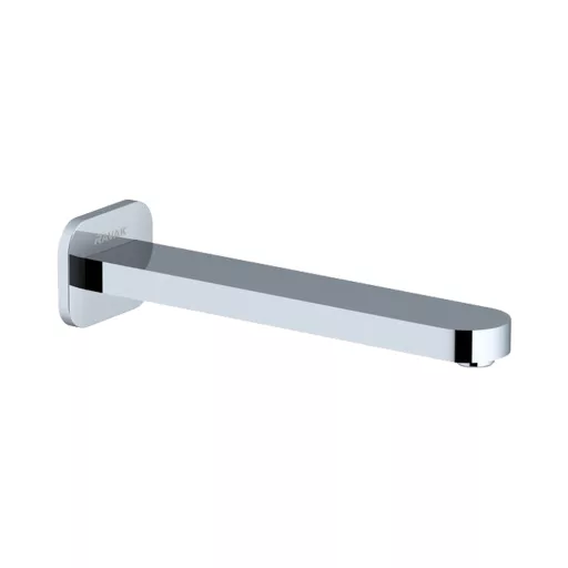 RAVAK Chrome CR 027.00 falra szerelhető króm vízkifolyó szögletes rozettával, oldalnézet