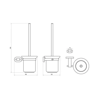 RAVAK Chrome CR 410.00 fali üveg WC kefe tartó