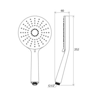 RAVAK Flat XXL 3 funkciós kézi zuhanyfej króm nyéllel, 140 mm kerek fejjel