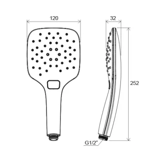   RAVAK 958.10 Air fehér színű 3 funkciós kézi zuhanyfej, 120 mm
