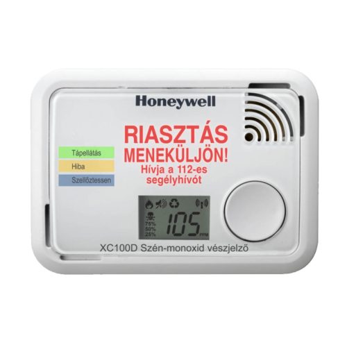 XHONEYWELL XC100D-A szén-monoxid vészjelző LCD kijelzővel, 10 év garanciával