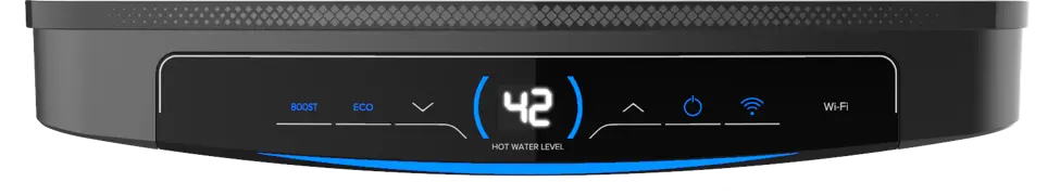 Az Ariston Quadris Wi-Fi villanybojler kijelző felületének előlnézete