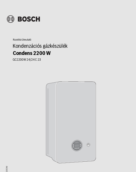 BOSCH Condens GC2200W 24/24 C 23 fali kondenzációs kombi gázkazán – használati útmutató