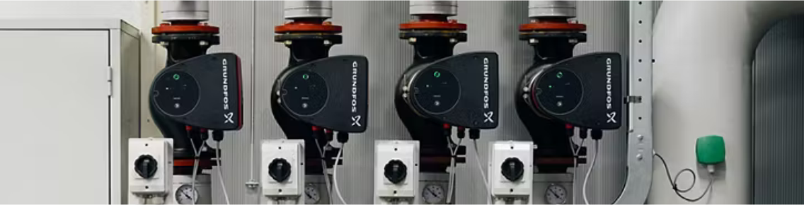 Grundfos keringető szivattyúk rendszerbe kapcsolva